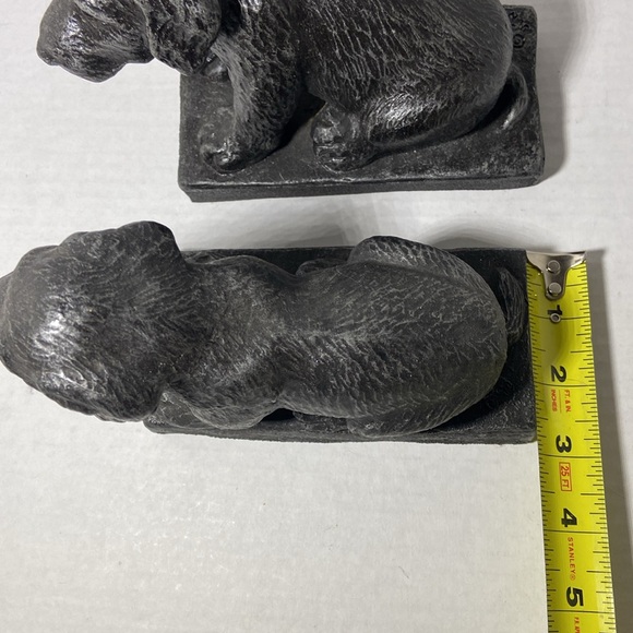 Pair of Vintage Heavy Resin Black Lab Bookends Signed JIN 93 - Picture 11 of 11